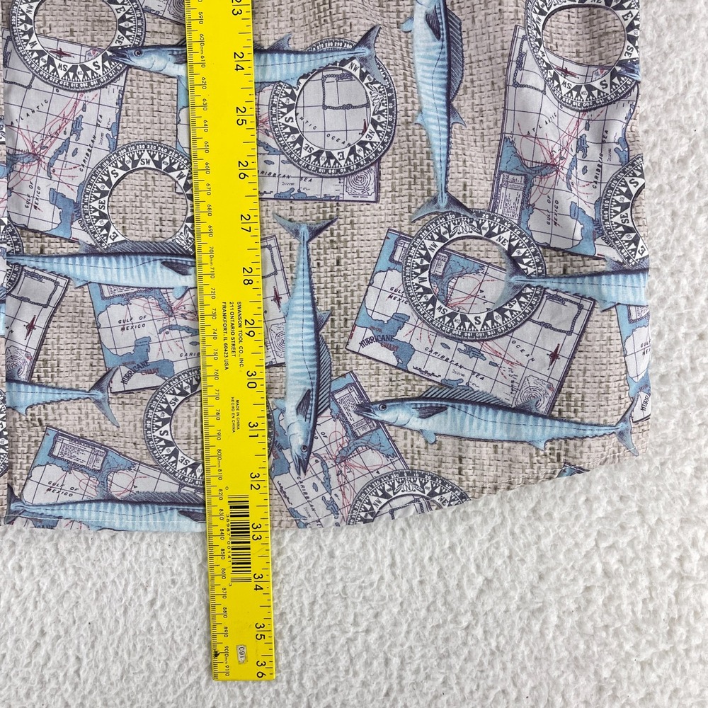 Pendleton Button-Down Shirt Mens‎ XXL Beige Nautical Short Sleeve Casual Fish - Picture 6 of 11